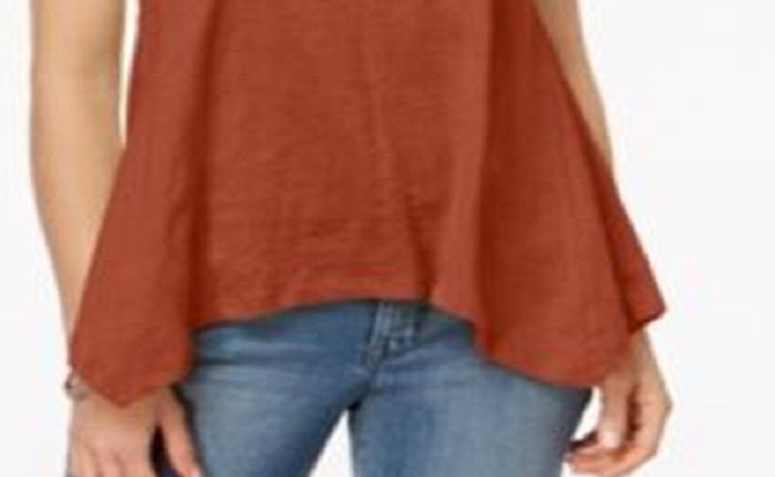 Style & Co Women's Handkerchief Hem T-Shirt Copper Size X-Small