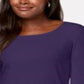 Karen Scott Women's Cotton Scoop Neck Top Purple Size Small