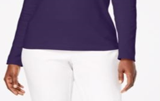 Karen Scott Women's Cotton Scoop Neck Top Purple Size Small