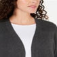 Karen Scott Women's Open Front Button Cuffed Cardigan Gray Size Medium