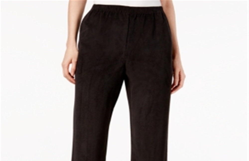 Alfred Dunner Women's Classics Pull on Corduroy Pants Black Size 12