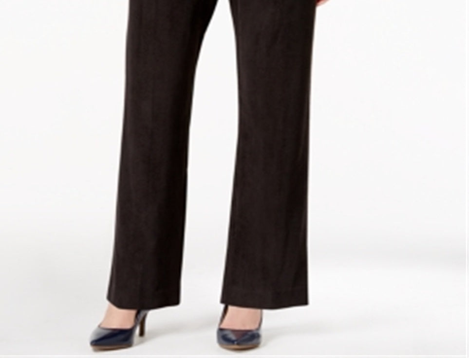 Alfred Dunner Women's Classics Pull on Corduroy Pants Black Size 12