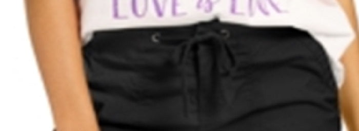 Style & Co Women's Knit Waistband Shorts Black Size Petite Small