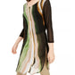 Alfani Women's Petite Printed Tunic Top Green Size Petite