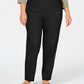 Alfred Dunner Women's Plus Size Classic Allure Tummy Control Pull-On Pants Black Size 22W