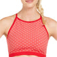 Ideology Women's Heart-Print Seamless Low-Impact Sports Bra Pink Size X-Large