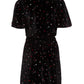 Calvin Klein Big Girls Velour Flutter-Sleeve Dress Black Size 12-14