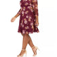 Love Squared Women's Plus Size Sweetheart Floral Swiss-Dot Dress Red Size 2X