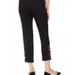 JM Collection Women's Tummy-Control Leopard Ladder-Hem Ankle Pants Black Size Small