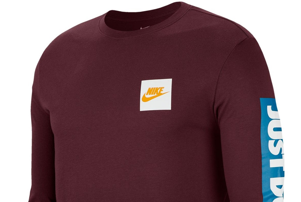 Nike Men's Sportswear Just Do It Long Sleeve Night Casual T-Shirt Purple Size 2XL