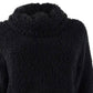 Style & Co Women's Faux Sherpa Cowlneck Sweater Black Size Petite Small
