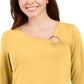 JM Collection Women's Asymmetrical Ring Tunic Yellow Size S