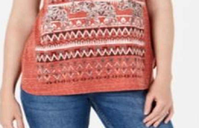 Style & Co Women's Graphic T-Shirt Copper  Size Petite XL