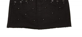 Hudson Girl's Aura Pearl Studded Skirt Black Size 16