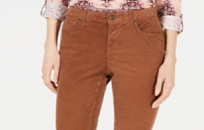 Style & Co Women's Tummy Control Corduroy Pants Brown Size 10