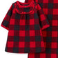 Carter's Little & Big Girl's 2 Pc Buffalo Check & Matching Doll Nightgown Red Size 2-3