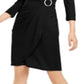 INC International Concepts Women's Embellished Accent Wrap Dress Black Size Petite XL