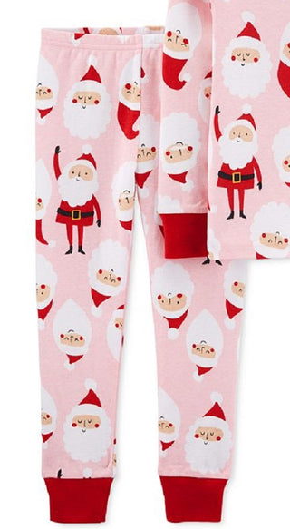 Carter's Baby Girls 2-Pc. Cotton Santa Pajamas Set Pink Size 24 Months