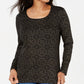 Karen Scott Women's Shimmer Medallion Top  Black Size Small