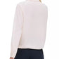 Tommy Hilfiger Women's Collared Bubble-Hem Top White Size Large