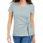 Style & Co Women's Side-Tie Top Blue Size Small