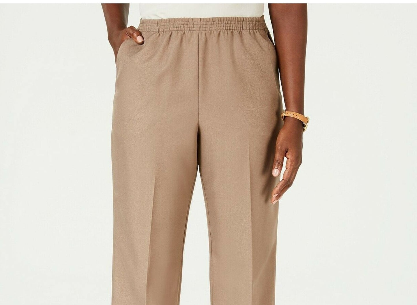 Karen Scott Women's Pull on Pants Brown Size Petite L