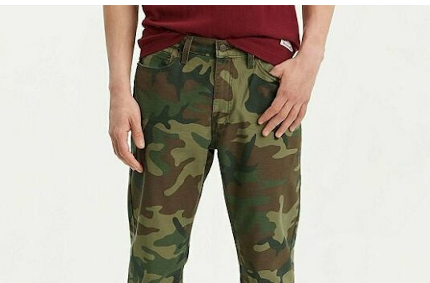 Levi's Men's Tapered Camouflage Denim Jeans Green Size 36 X 30