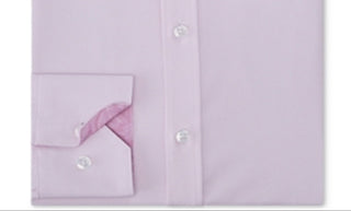 Tallia Men's Slim Fit Non Iron Performance Stretch Striped Dress Shirt Pink Size L