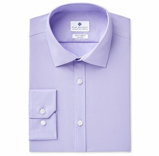 Ryan Seacrest Men's Slim Fit Button-Down Dress Shirt Purple Size 15X32-33