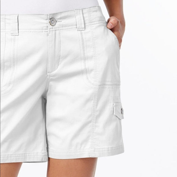 Style & Co Women's Cargo Shorts White Size 16