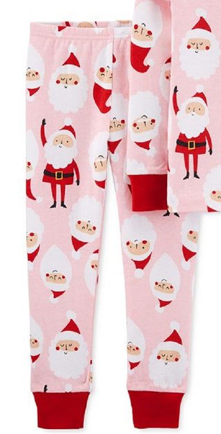 Carter's Girl's Sleep Bottoms Print Santa Pajama Pink Size 5T