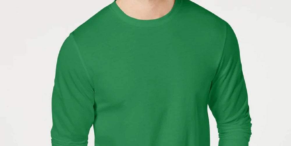 Club Room Men's Long Sleeve T-Shirt Green Size XX-Large