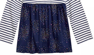 First Impressions Baby Girl's Cotton Long Sleeve Striped Confetti Tunic White Size 3-6 Months