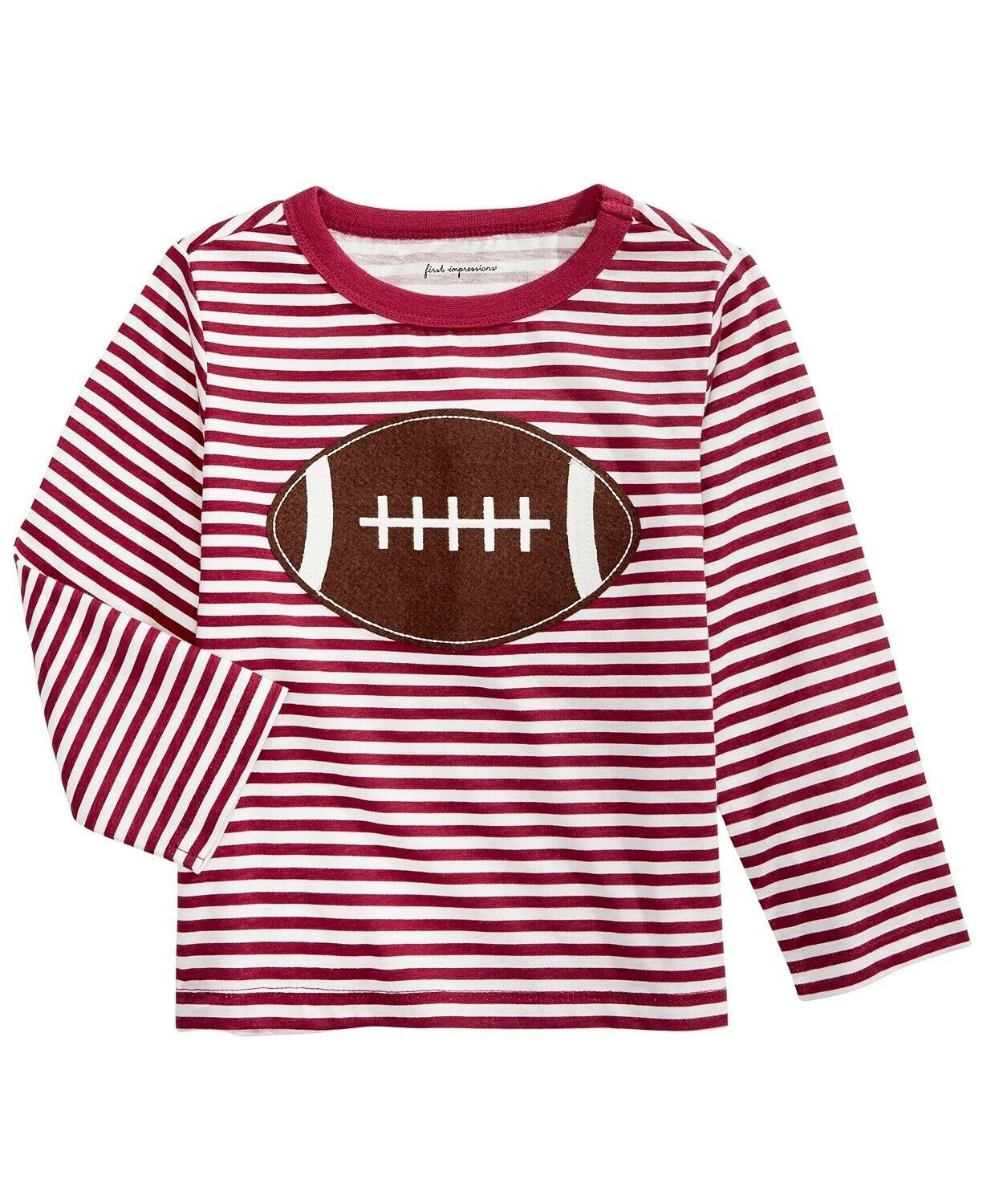 First Impressions Toddler Boy's Cotton Striped Football T-Shirt Red Size 3T