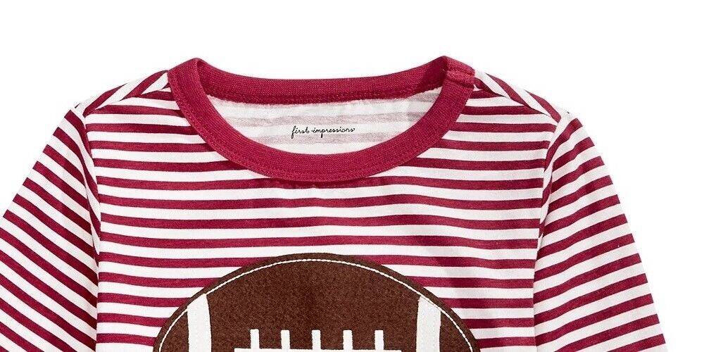 First Impressions Toddler Boy's Cotton Striped Football T-Shirt Red Size 3T