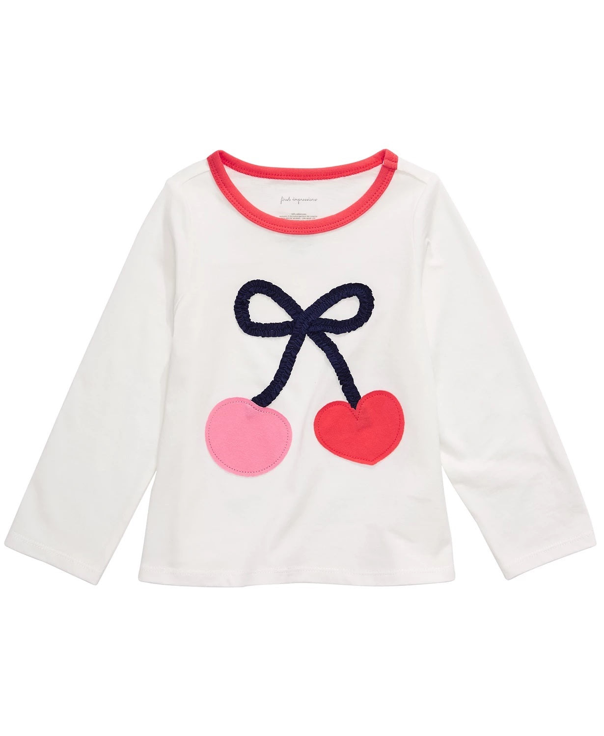 First Impressions Baby Girl's Cherries Print Cotton T-Shirt White Size 18 Months