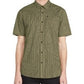 Volcom Men's Beasley Slim Fit Stripe Short Sleeve Button Up Shirt Green Size Medium