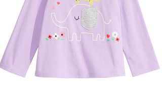 First Impressions Infant Girl's Long Sleeve Elephant T-Shirt Purple Size 3-6MOS