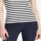 Ralph Lauren Women's Button Shoulder Strip White Size S
