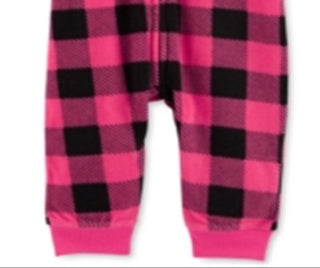Carter's Girls' Jumpsuits Plaid Buffalo Check Heart Hooded Fleece Playsuit Pink Size 18 Months