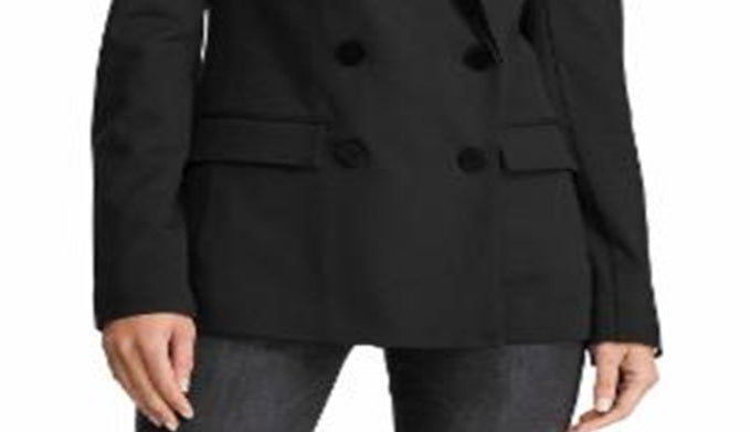 Ralph Lauren Women's Velvet Trim Ponte Blazer Black Size 2 Petite
