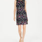 Jessica Howard Women's Petite Floral Embroidered Illusion Dress Blue Size 14 P
