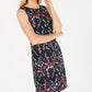 Jessica Howard Women's Petite Floral Embroidered Illusion Dress Blue Size 14 P