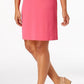 Karen Scott Women's Cotton Elbow Sleeve Dress Pink Size Petite L