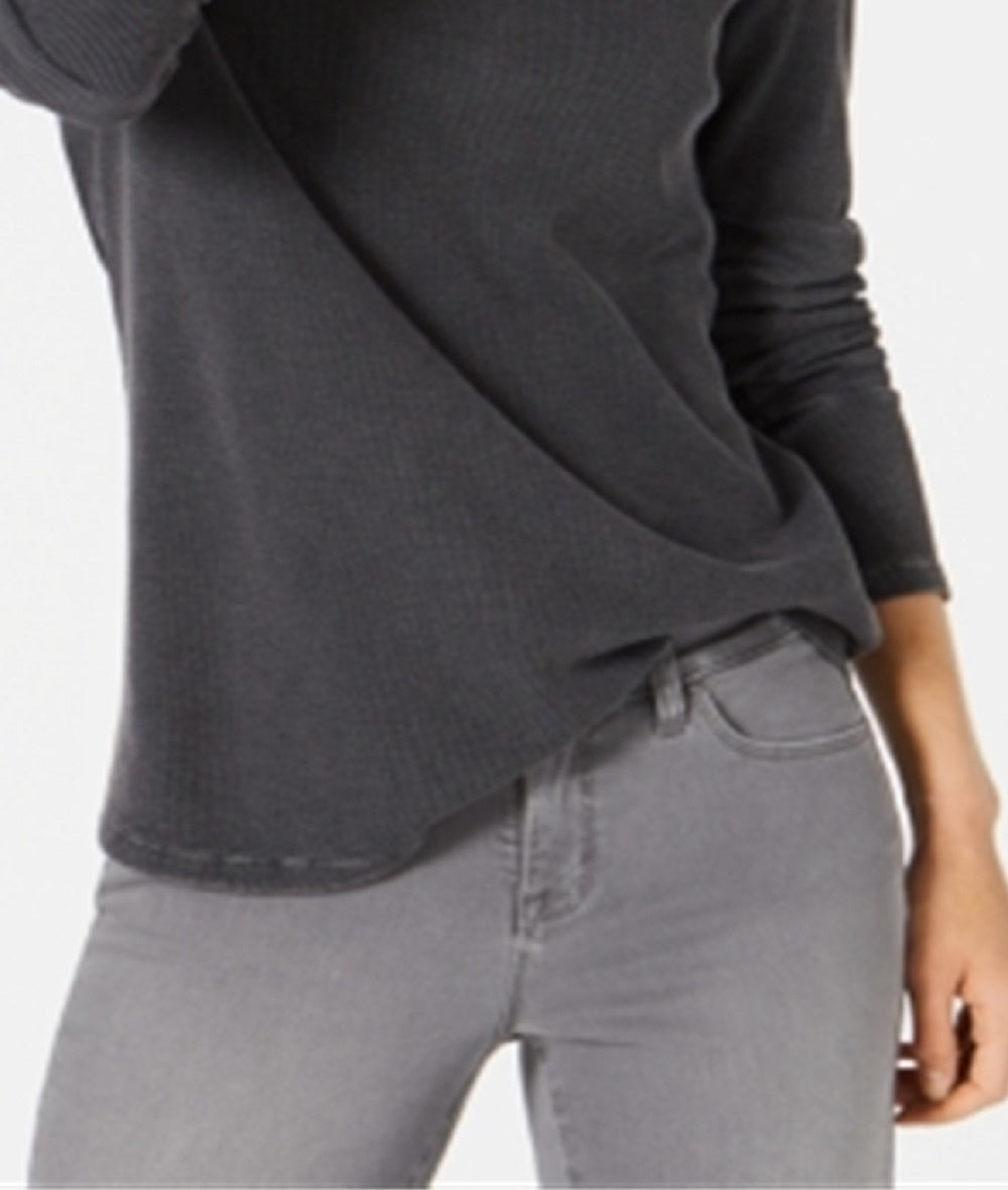 Style & Co Women's Cotton Thermal Top Gray Size Petite XL