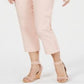 JM Collection Women's Button Hem Tummy Control Capris Blush Size XX-Large