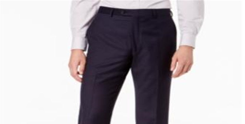 Ralph Lauren Men's Classic Fit Windowpane Flannel Dress Pants Blue Size 42X32