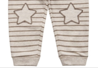First Impressions Baby Boy's Striped Star Patch Jogger Pants Brown Size 18MOS