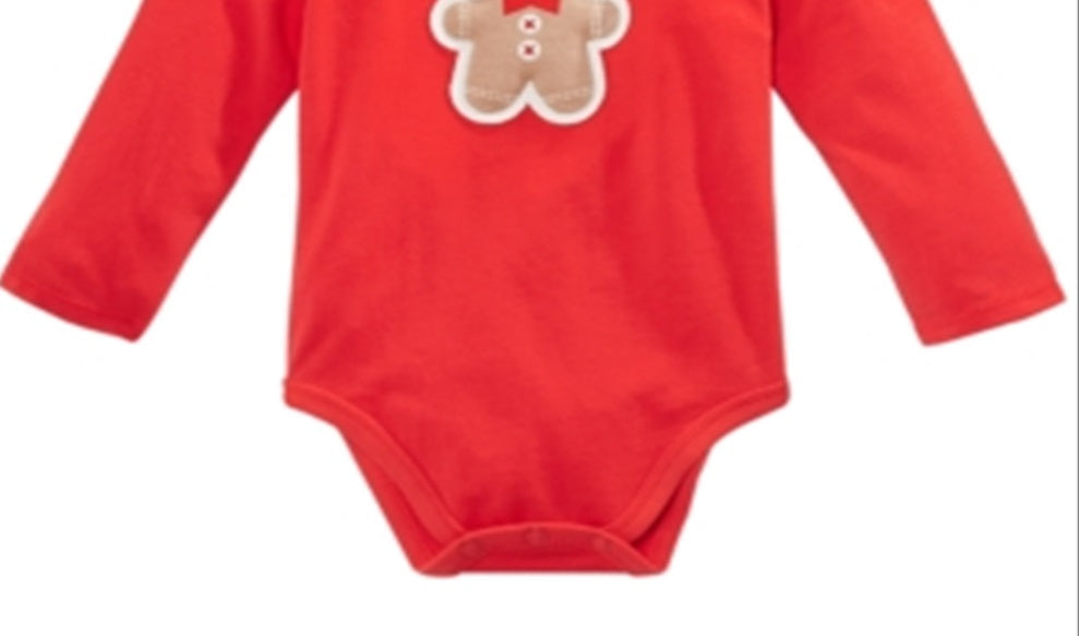 First Impressions Baby Boy's Gingerbread Bodysuit Red Size 0-3M