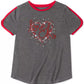 Calvin Klein Big Girls Love Dolphin-Sleeve T-Shirt Charcoal Size 7
